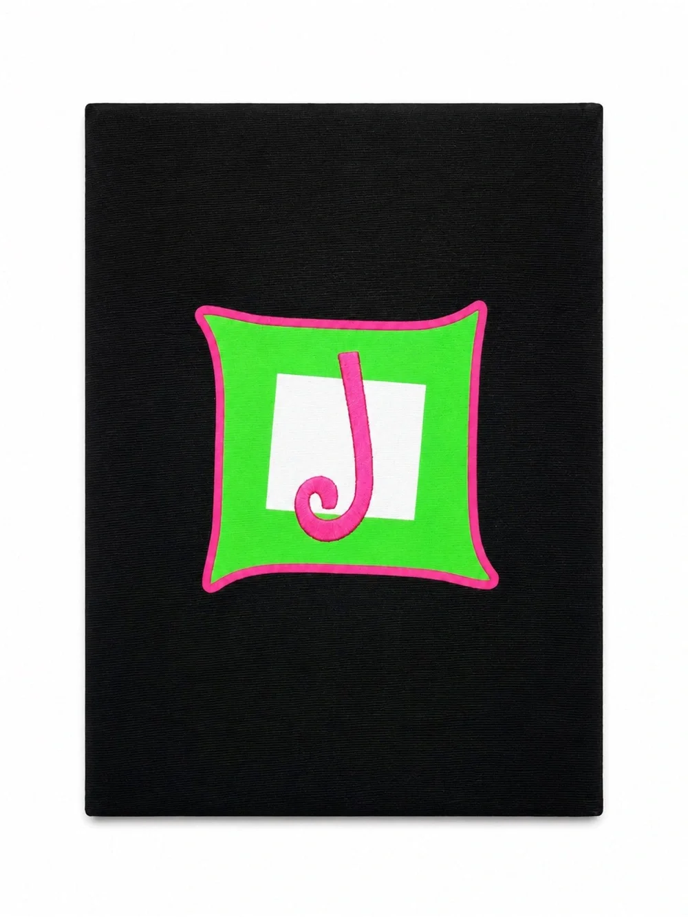 Black Monogram J Padfolio with Lined Notepad